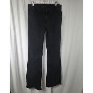 Alloy Apparel Womens Size 20 X 37 Mid Rise Straight Flare Slit Jeans Black